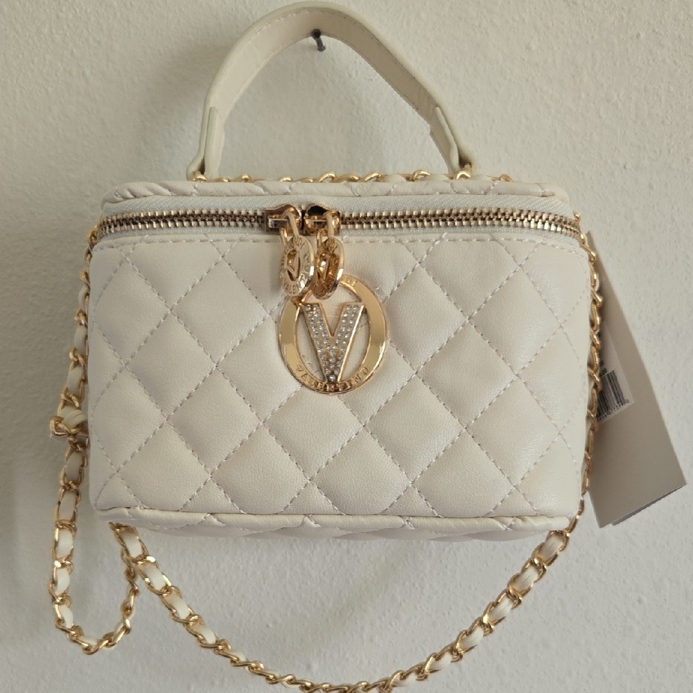 Valentino Orlandi Elegant Quilted Handbag with Gold Chain NWT